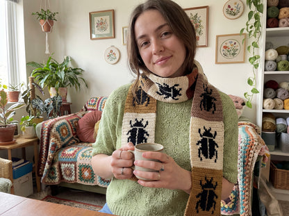 The Botanical Beetle Scarf - Digital Crochet Pattern (PDF)