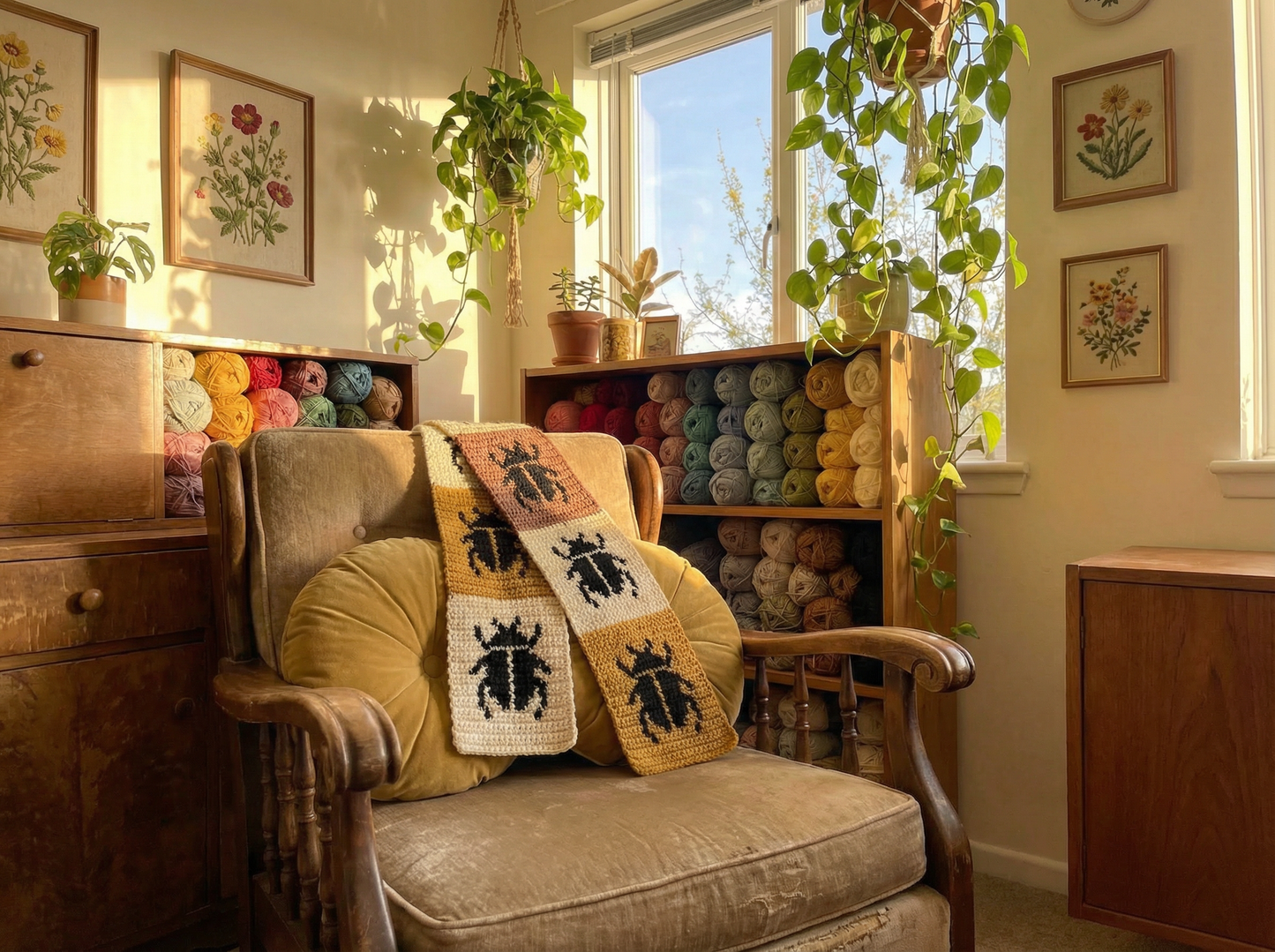 The Botanical Beetle Scarf - Digital Crochet Pattern (PDF)