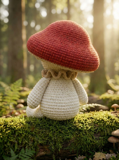 Cute Sitting Mushroom Boy Amigurumi - Detailed Crochet PDF Pattern