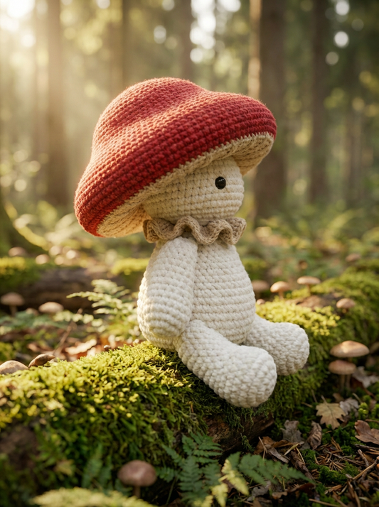 Cute Sitting Mushroom Boy Amigurumi - Detailed Crochet PDF Pattern